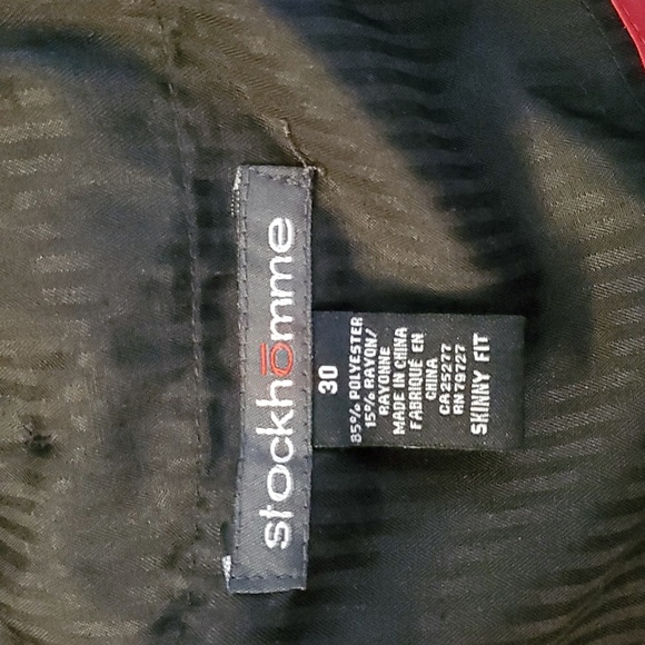 Men's Stockhomme Dress Pant Black Pin Stripe Size 30 - Picture 2 of 3